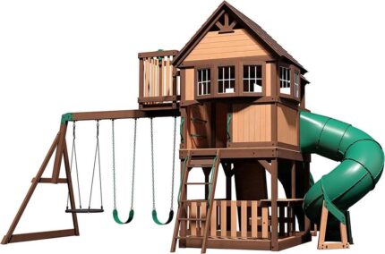 Backyard Discovery Skyfort III Cedar Swing Set w Tube Slide – DIY
